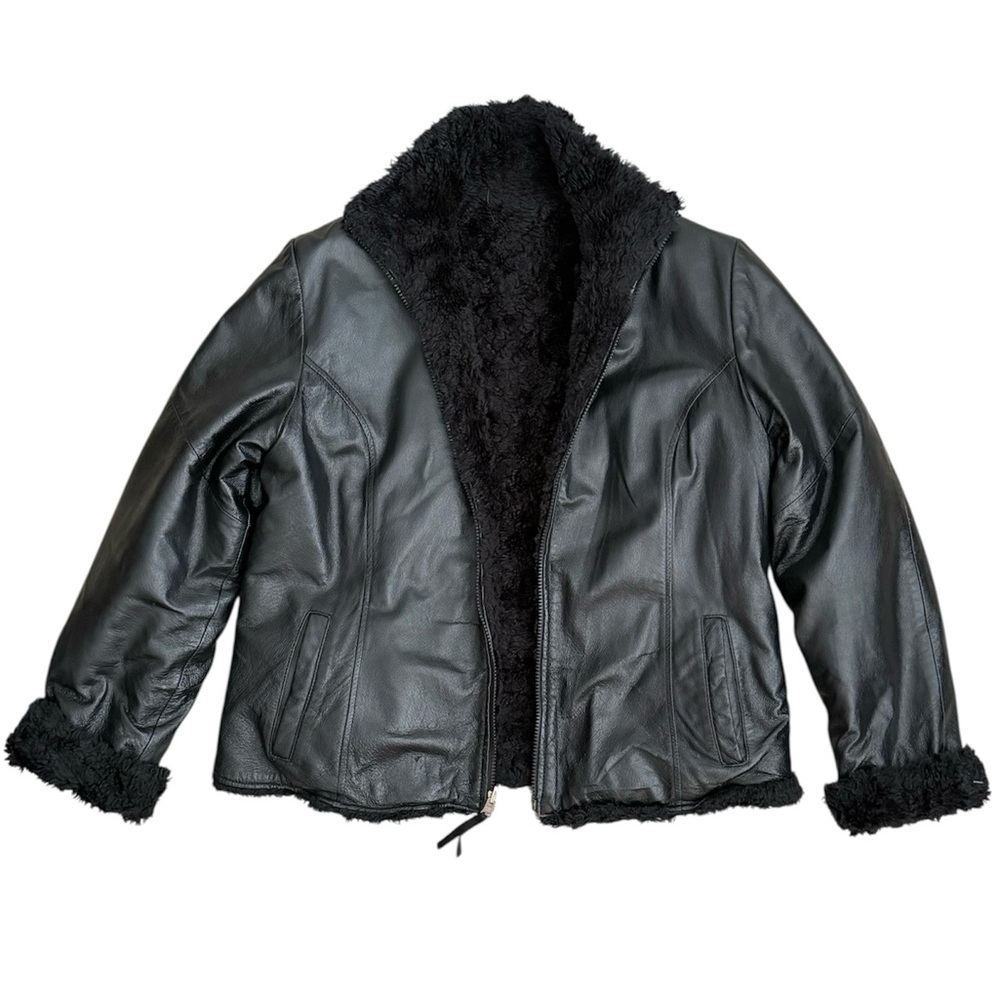 Vintage Wilson’s Leather Coat Jacket Maxima Reversible Fleece L Large